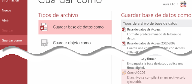 Botón Crear ACCDE - El archivo se compilará en un archivo sólo ejecutable