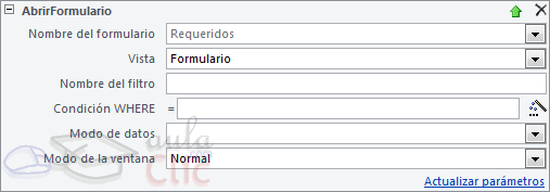 AbrirFormulario - Parámetros