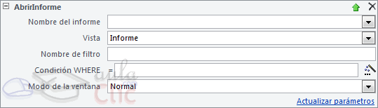 AbrirInforme - Parámetros