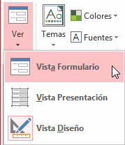 Botón Vista Formulario