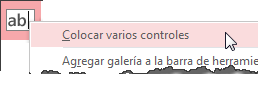 Opción contextual - Colocar varios controles