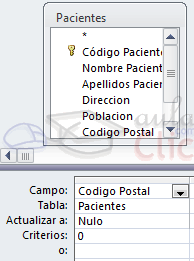 Fila Actualizar a en consulta