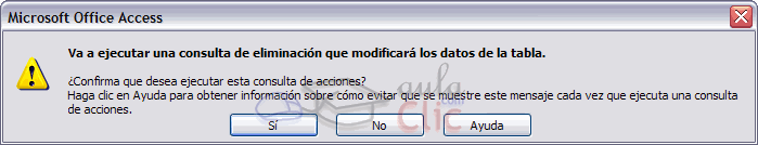 Mensaje Consulta de acción