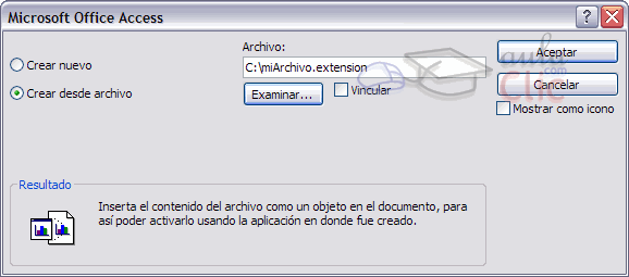 Ventana para crear desde archivo, permite elegir la ruta del archivo en el disco