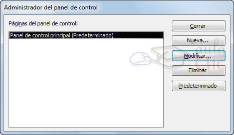 Ventana Administrador del panel de control