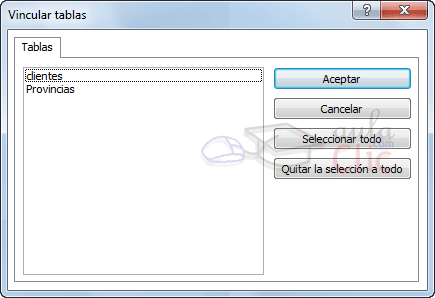 Cuadro de diálogo Vincular tablas