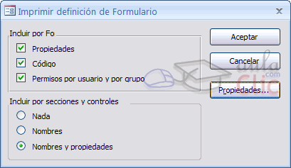 Imprimir definición de formulario