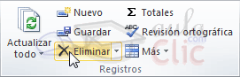 Registros > Eliminar