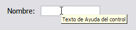 Ejemplo de Texto de ayuda en control Nombre