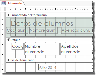 Vista diseño de un formulario