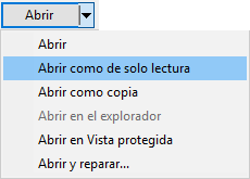 Abrir como sólo lectura