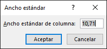 ancho estándar