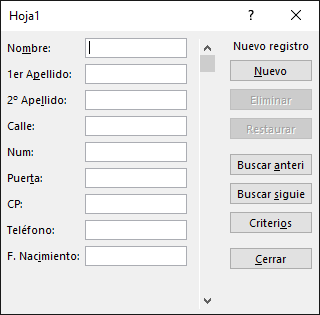 formulario lista