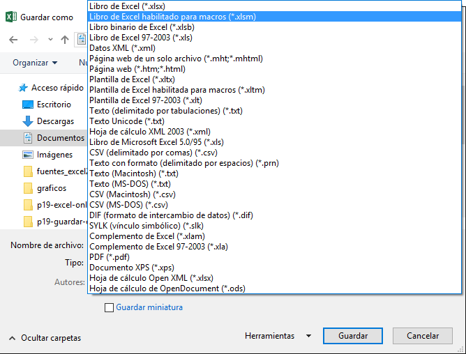 Guardar archivo con macros