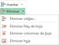 menú Edición - Eliminar