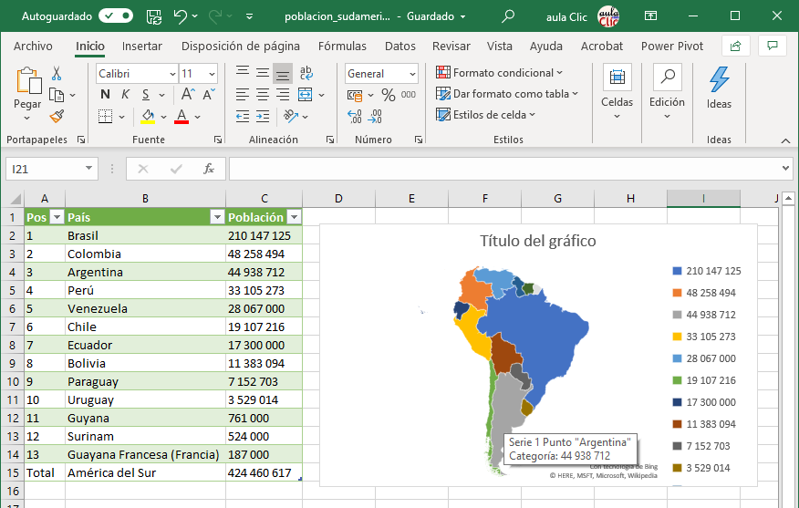 Mapa en Excel