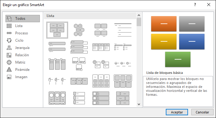 SmartArt graficos