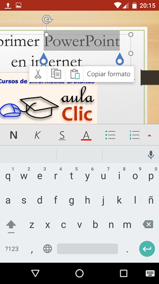 Seleccionar en App PowerPoint