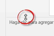 Modificar el tamaño del área de notas