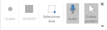 Botones grabaci&oacute;n de la pantalla en PowerPoint