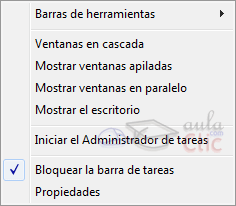 Menú contextual Windows 7