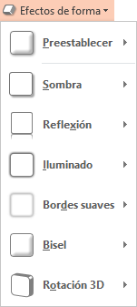 Efectos de forma