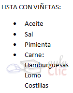 Lista de viñetas