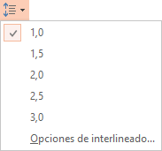 Menú Interlineado