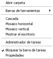 Menú contextual Windows XP