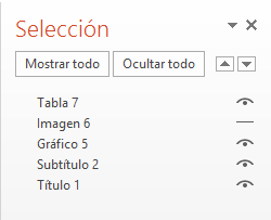 Selección y visibilidad