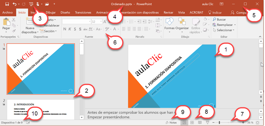 Pantalla PowerPoint 2016