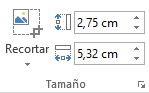 Sección Tamaño