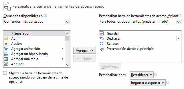 Personalizar Barra