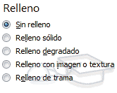 Opciones de relleno