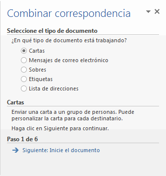 Combinar correspondencia