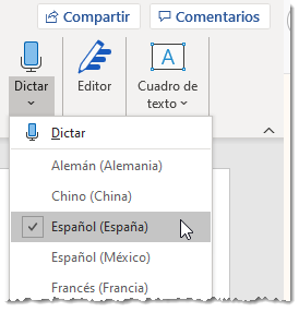 Dictar en Word