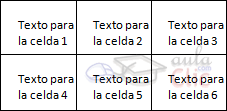 Ejemplo tabla con márgenes