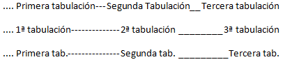 Ejemplo de tabulación