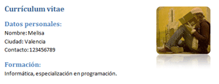 Texto a la izquierda e imagen a la derecha