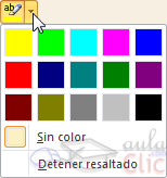 men&uacute; resaltado