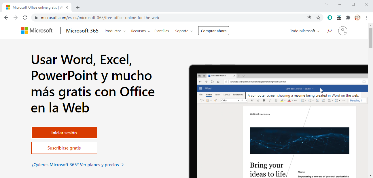 Office en la web