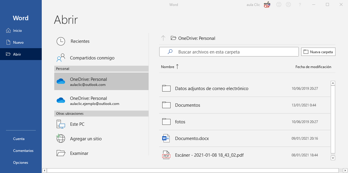 Abrir desde OneDrive