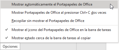 opciones portapapeles