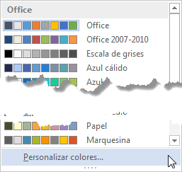 Temas - Colores predeterminados