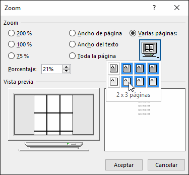 Zoom Varias páginas